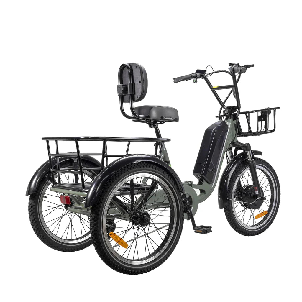 Nakto S03 Electric Trike - 48V, 750W peak, 16Ah, range 60 miles, max load 400 lbs., cargo rack - 100% Financing Available!