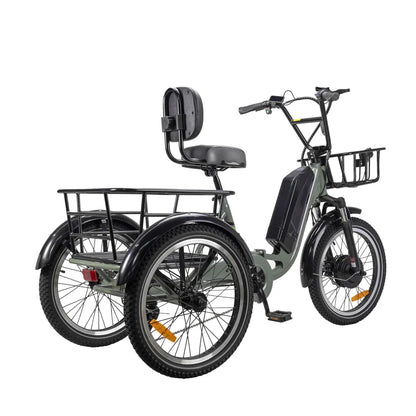 Nakto S03 Electric Trike - 48V, 750W peak, 16Ah, range 60 miles, max load 400 lbs., cargo rack - 100% Financing Available!