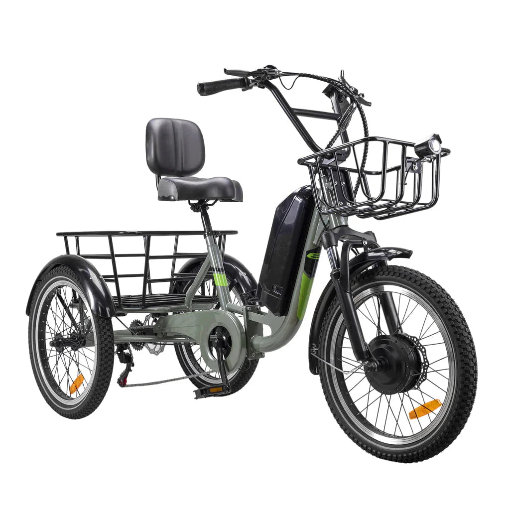 Nakto S03 Electric Trike - 48V, 750W peak, 16Ah, range 60 miles, max load 400 lbs., cargo rack - 100% Financing Available!