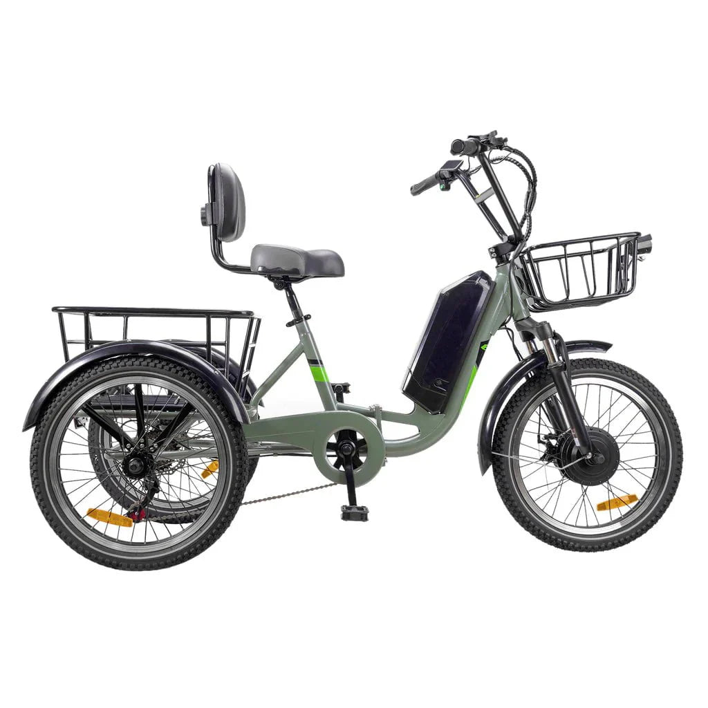 Nakto S03 Electric Trike - 48V, 750W peak, 16Ah, range 60 miles, max load 400 lbs., cargo rack - 100% Financing Available!