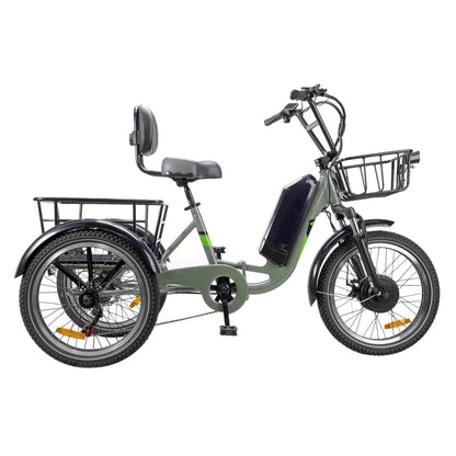 Nakto S03 Electric Trike - 48V, 750W peak, 16Ah, range 60 miles, max load 400 lbs., cargo rack - 100% Financing Available!