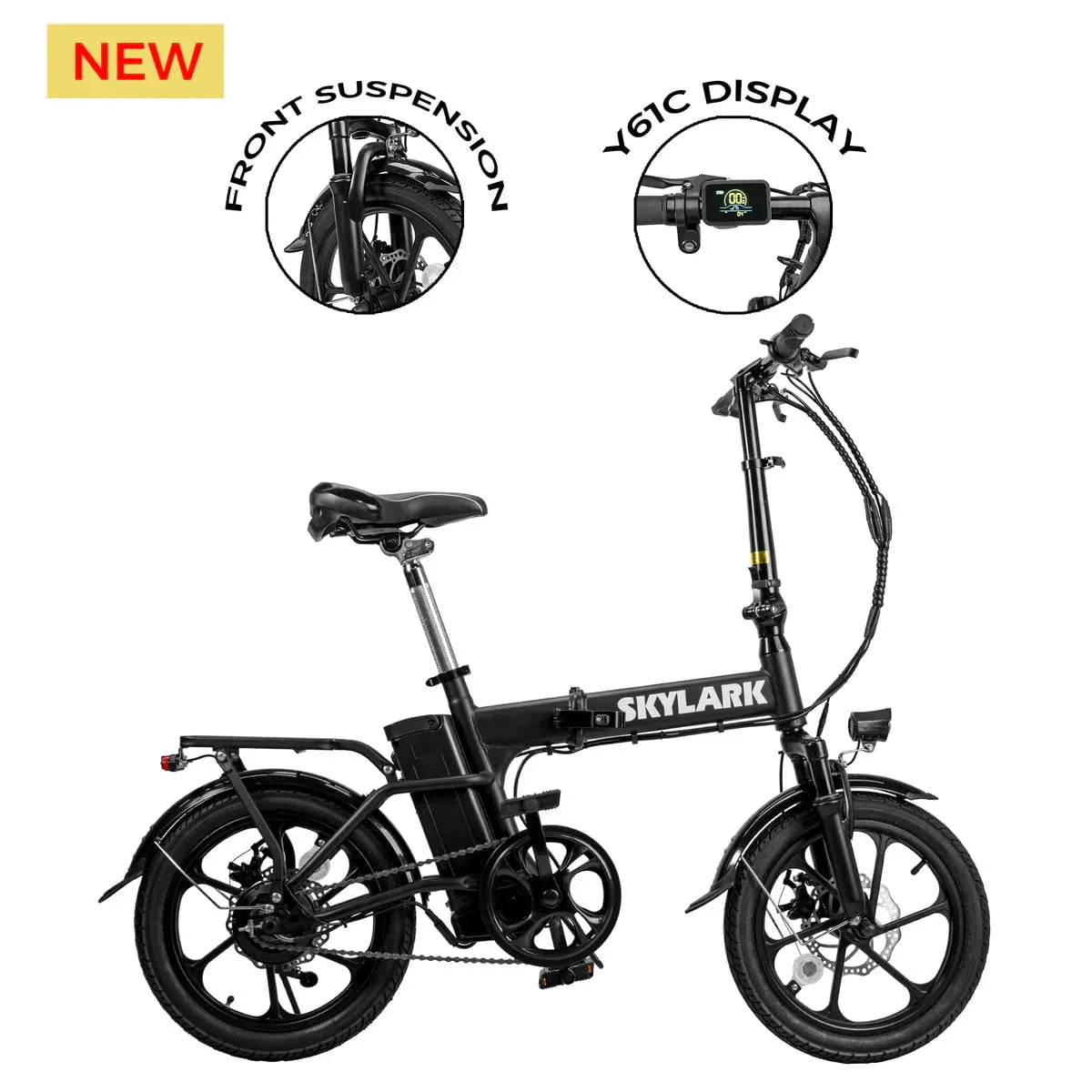 Nakto 16" Skylark 2 - 48V 8Ah 500W Folding Electric City Bike - 100% Financing Available!