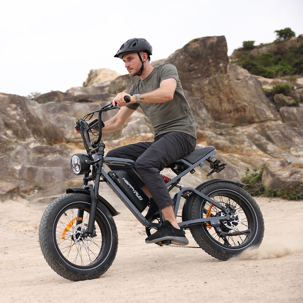HappyRun | G60 Pro Moped-Style Electric Bike 1000W Fat Tire Off-Road