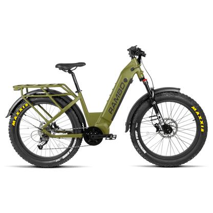 Rambo Rebel 2.0 Fat Tire Step-Thru Electric Bike - 48V 15-20Ah 1000W mid drive hydraulic brakes -  Financing Available