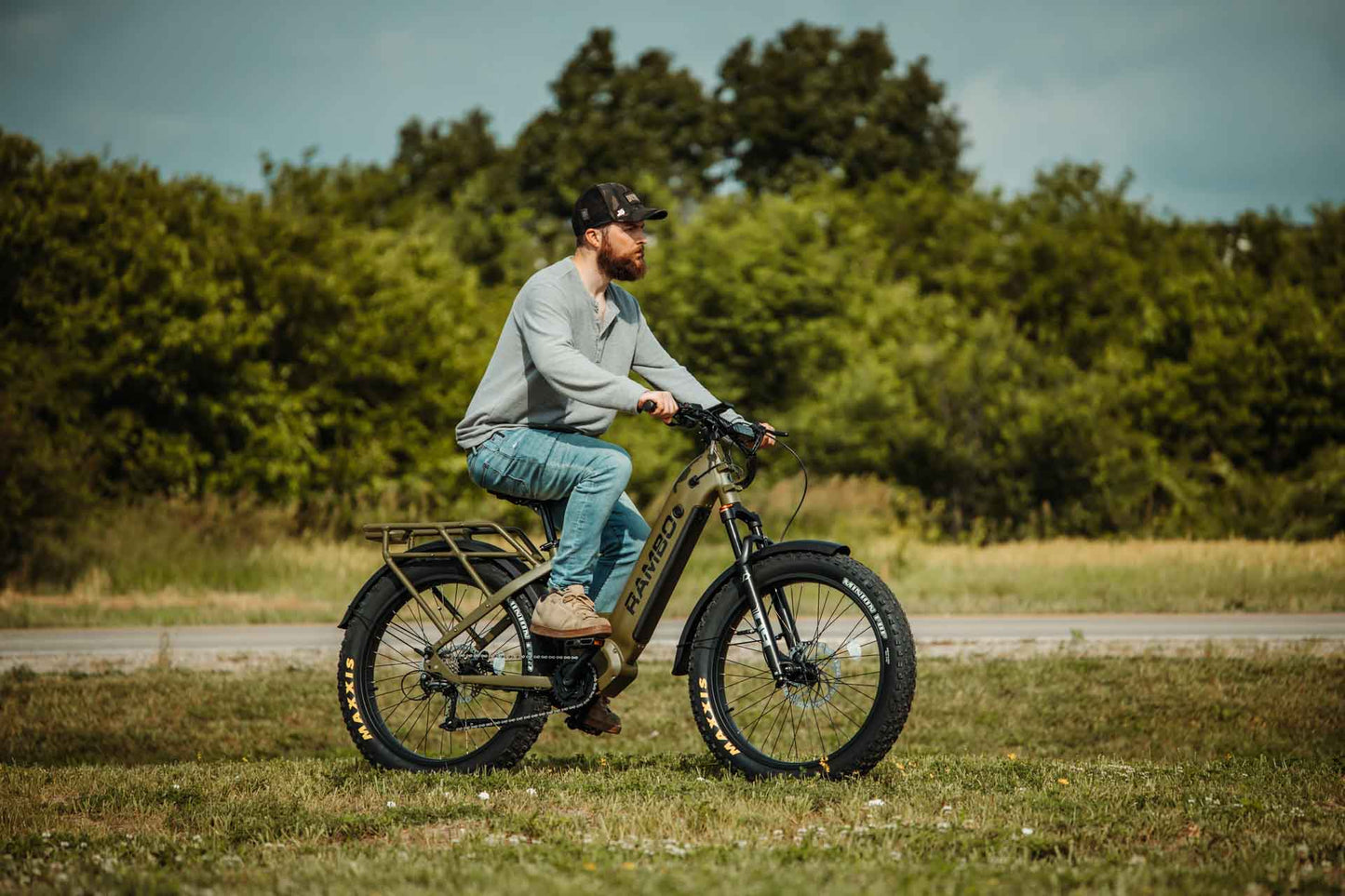 Rambo Rebel 2.0 Fat Tire Step-Thru Electric Bike - 48V 15-20Ah 1000W mid drive hydraulic brakes -  Financing Available