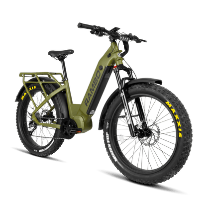 Rambo Rebel 2.0 Fat Tire Step-Thru Electric Bike - 48V 15-20Ah 1000W mid drive hydraulic brakes -  Financing Available