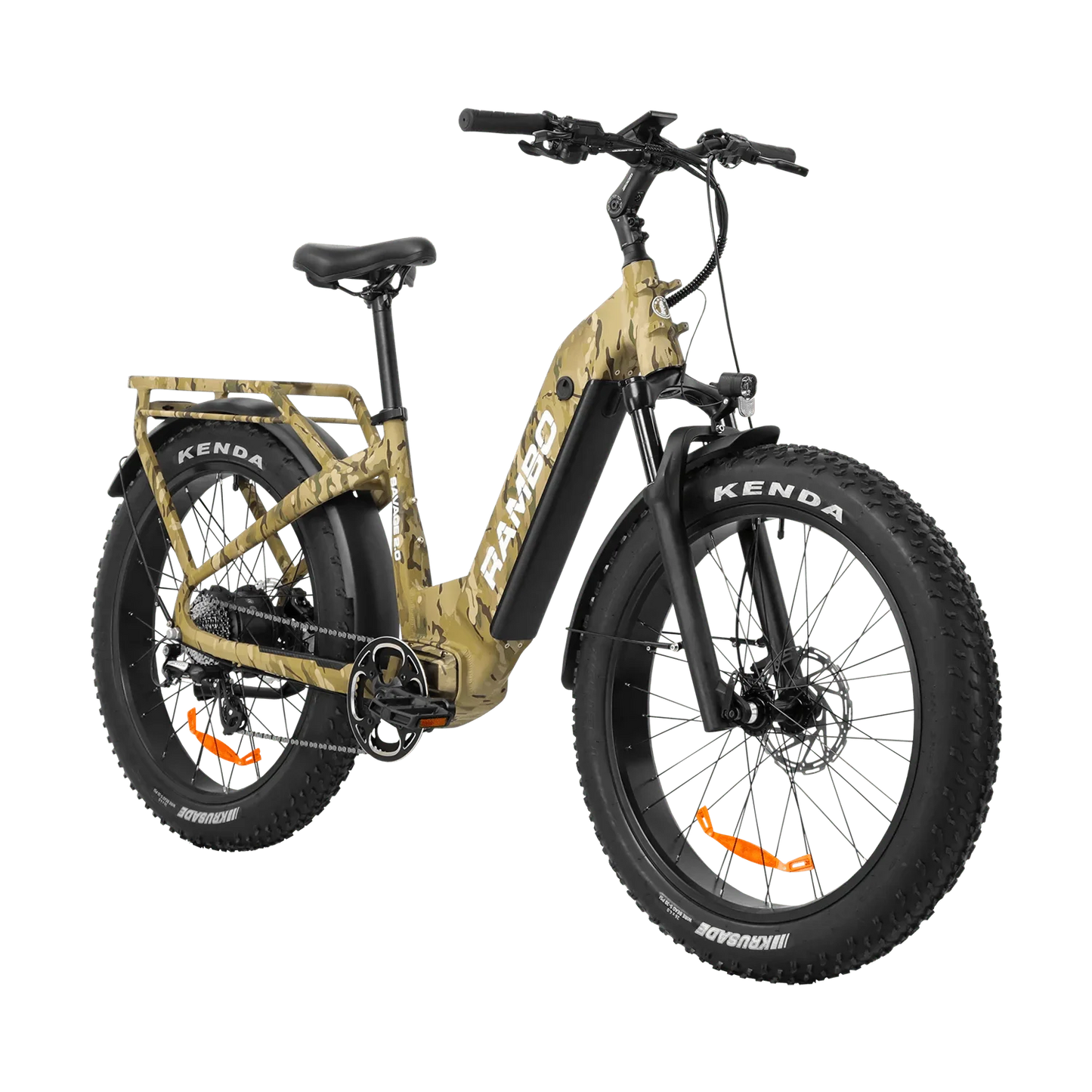 Rambo SAVAGE 2.0 Step-Thru Fat Tire Electric Bike - 48V 15Ah 750-1000w hub motor, powered by Bafang - Financing Available