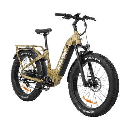 Rambo SAVAGE 2.0 Step-Thru Fat Tire Electric Bike - 48V 15Ah 750-1000w hub motor, powered by Bafang - Financing Available