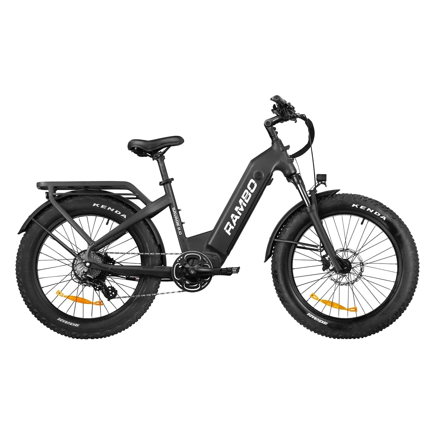 Rambo SAVAGE 2.0 Step-Thru Fat Tire Electric Bike - 48V 15Ah 750-1000w hub motor, powered by Bafang - Financing Available