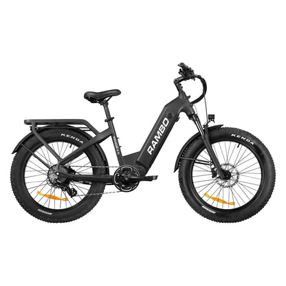 Rambo SAVAGE 2.0 Step-Thru Fat Tire Electric Bike - 48V 15Ah 750-1000w hub motor, powered by Bafang - Financing Available