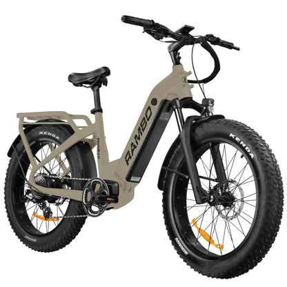 Rambo SAVAGE 2.0 Step-Thru Fat Tire Electric Bike - 48V 15Ah 750-1000w hub motor, powered by Bafang - Financing Available
