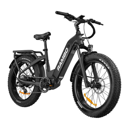 Rambo SAVAGE 2.0 Step-Thru Fat Tire Electric Bike - 48V 15Ah 750-1000w hub motor, powered by Bafang - Financing Available