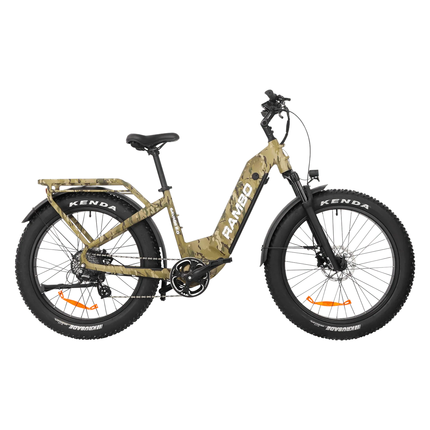 Rambo SAVAGE 2.0 Step-Thru Fat Tire Electric Bike - 48V 15Ah 750-1000w hub motor, powered by Bafang - Financing Available