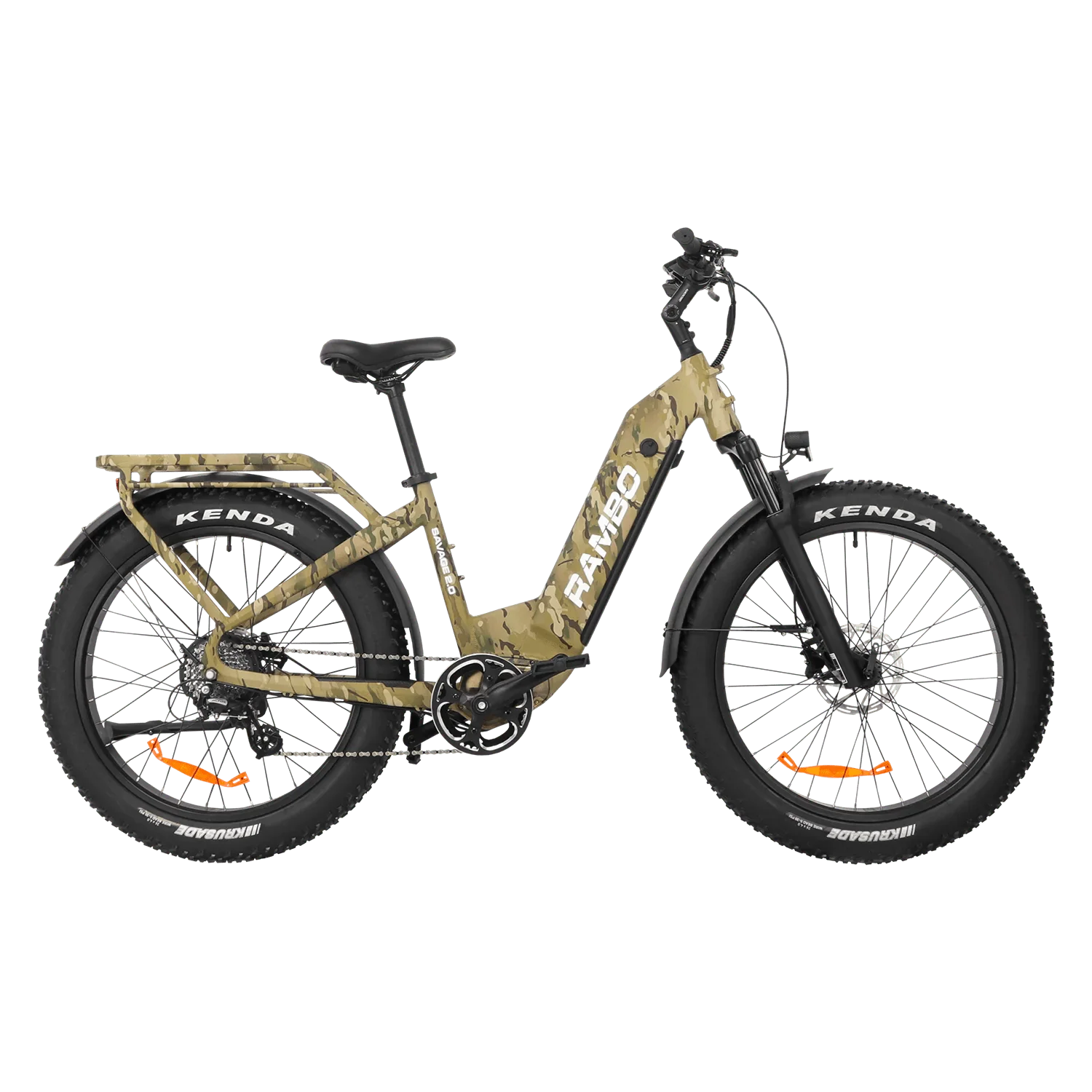 Rambo SAVAGE 2.0 Step-Thru Fat Tire Electric Bike - 48V 15Ah 750-1000w hub motor, powered by Bafang - Financing Available