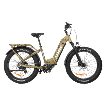 Rambo SAVAGE 2.0 Step-Thru Fat Tire Electric Bike - 48V 15Ah 750-1000w hub motor, powered by Bafang - Financing Available