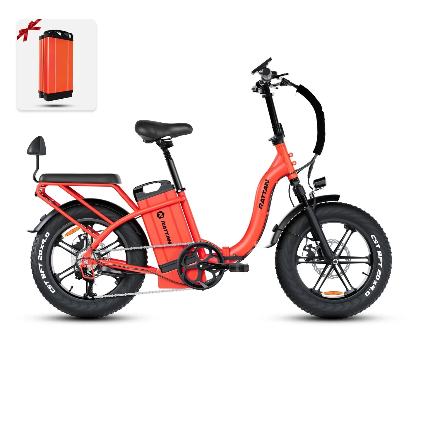 Rattan LF ULTRA 1000W 48V 40.5Ah Brushless Gear Hub Motor Full Suspension Fat Tire 4.0 Foldable 2-Seater Step-Through Electric Bike with Hydraulic Brakes and Max Range of 120 Miles! - 100% Financing Available! - Coming May 2026