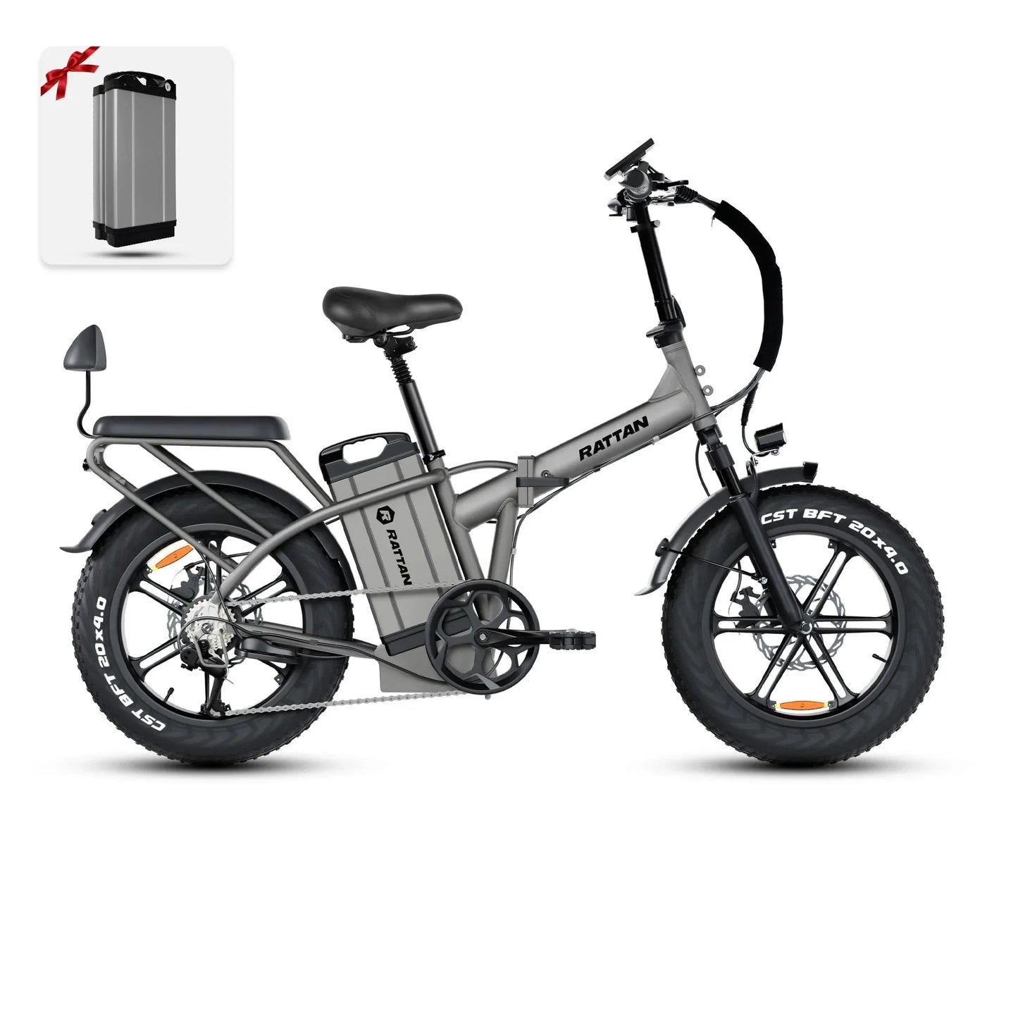 Rattan LM ULTRA 1000W 48V 40.5Ah Brushless Gear Hub Motor Full Suspension Fat Tire 4.0 Foldable 2-Seater Electric Bike with Hydraulic Brakes and Max Range of 120 Miles! - Financing Available! - Coming May 2026