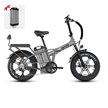 Rattan LM ULTRA 1000W 48V 40.5Ah Brushless Gear Hub Motor Full Suspension Fat Tire 4.0 Foldable 2-Seater Electric Bike with Hydraulic Brakes and Max Range of 120 Miles! - Financing Available! - Coming May 2026