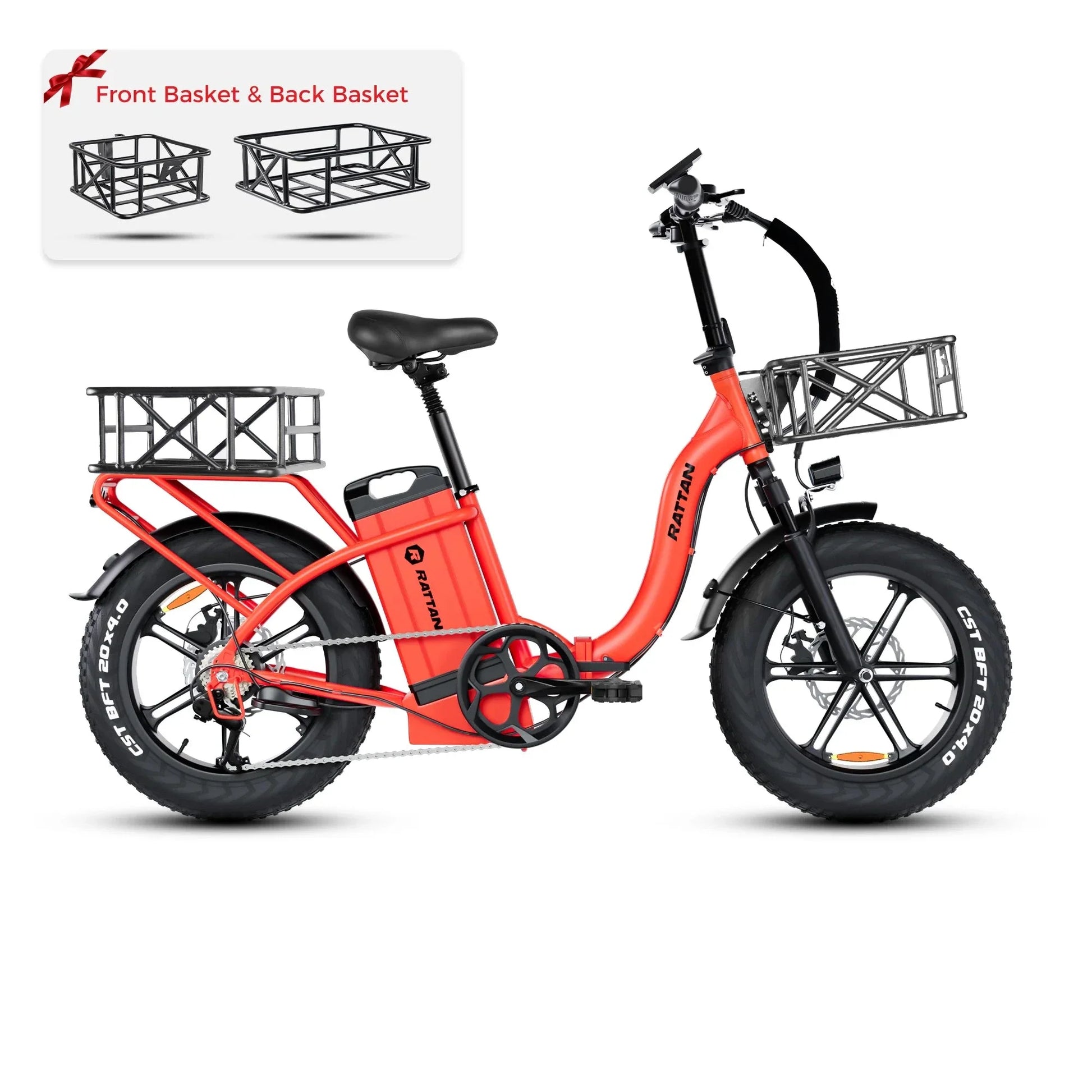 Rattan LF ULTRA 1000W 48V 40.5Ah Brushless Gear Hub Motor Full Suspension Fat Tire 4.0 Foldable 2-Seater Step-Through Electric Bike with Hydraulic Brakes and Max Range of 120 Miles! - 100% Financing Available! - Coming May 2026