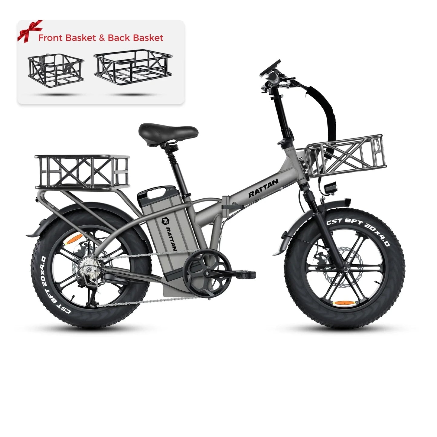 Rattan LM ULTRA 1000W 48V 40.5Ah Brushless Gear Hub Motor Full Suspension Fat Tire 4.0 Foldable 2-Seater Electric Bike with Hydraulic Brakes and Max Range of 120 Miles! - Financing Available! - Coming May 2026