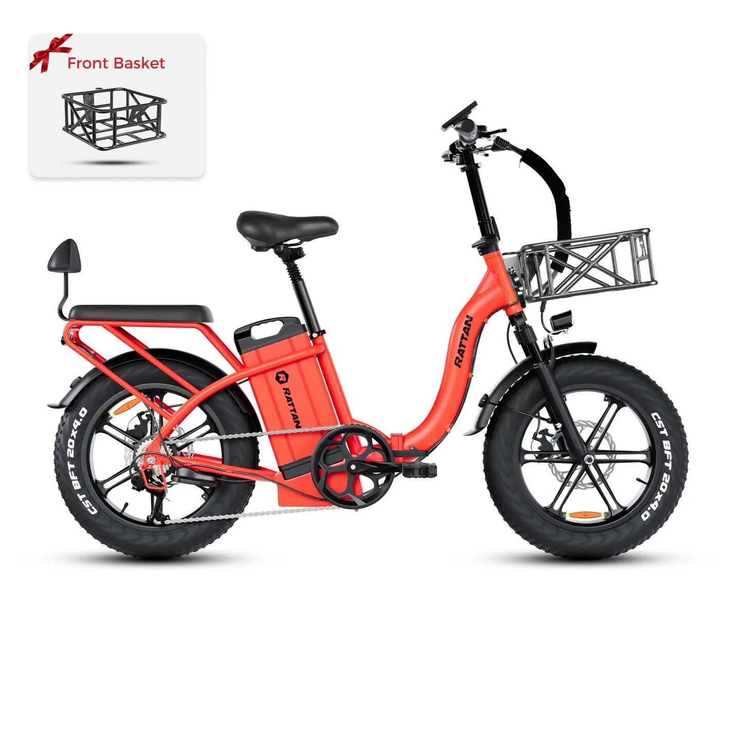 Rattan LF ULTRA 1000W 48V 40.5Ah Brushless Gear Hub Motor Full Suspension Fat Tire 4.0 Foldable 2-Seater Step-Through Electric Bike with Hydraulic Brakes and Max Range of 120 Miles! - 100% Financing Available! - Coming May 2026
