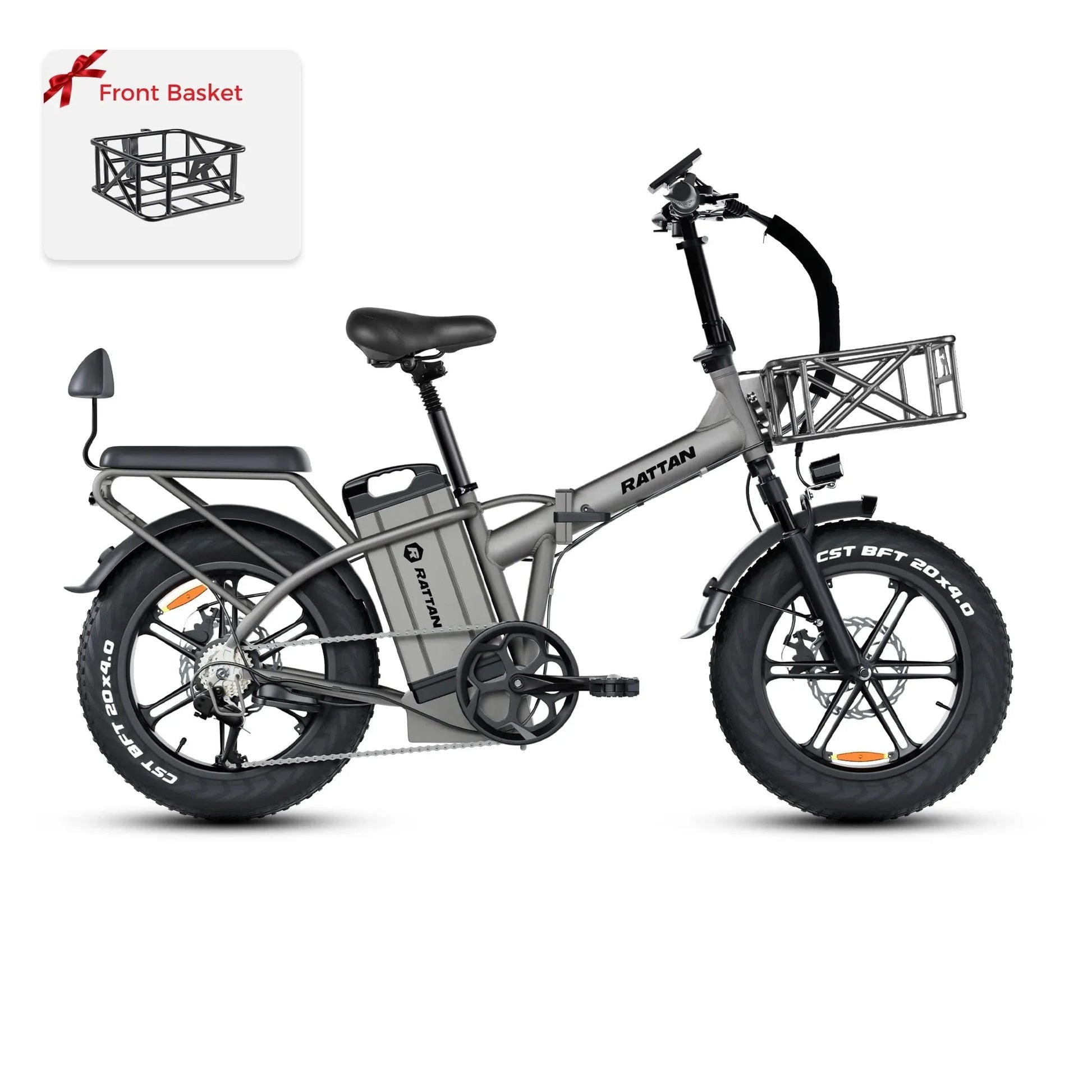 Rattan LM ULTRA 1000W 48V 40.5Ah Brushless Gear Hub Motor Full Suspension Fat Tire 4.0 Foldable 2-Seater Electric Bike with Hydraulic Brakes and Max Range of 120 Miles! - Financing Available! - Coming May 2026