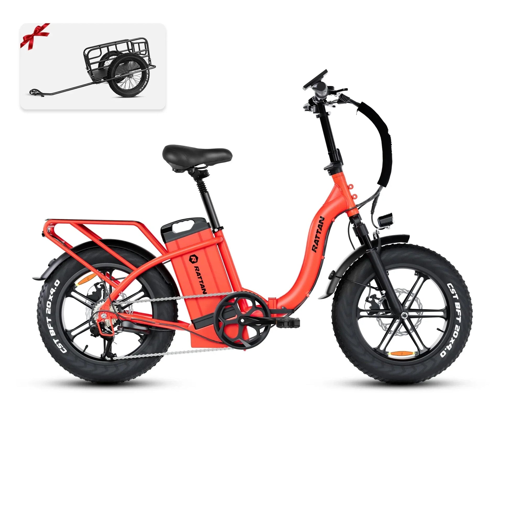 Rattan LF ULTRA 1000W 48V 40.5Ah Brushless Gear Hub Motor Full Suspension Fat Tire 4.0 Foldable 2-Seater Step-Through Electric Bike with Hydraulic Brakes and Max Range of 120 Miles! - 100% Financing Available! - Coming May 2026