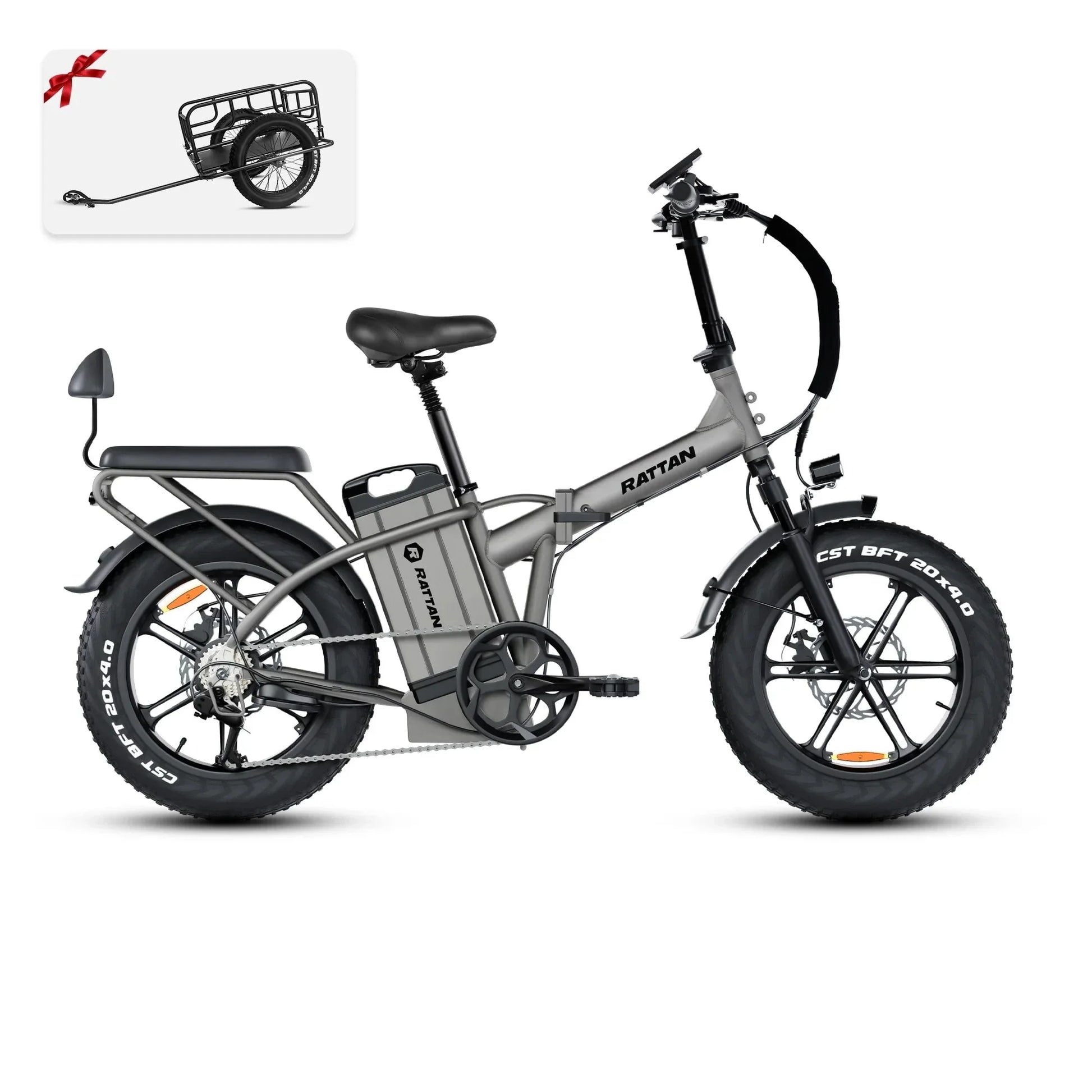 Rattan LM ULTRA 1000W 48V 40.5Ah Brushless Gear Hub Motor Full Suspension Fat Tire 4.0 Foldable 2-Seater Electric Bike with Hydraulic Brakes and Max Range of 120 Miles! - Financing Available! - Coming May 2026