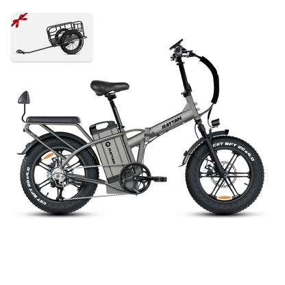 Rattan LM ULTRA 1000W 48V 40.5Ah Brushless Gear Hub Motor Full Suspension Fat Tire 4.0 Foldable 2-Seater Electric Bike with Hydraulic Brakes and Max Range of 120 Miles! - Financing Available! - Coming May 2026