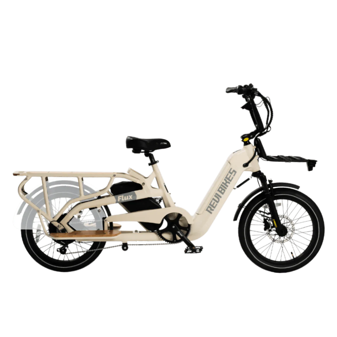 Revi Bikes Flux Electric Cargo Bike 48V, 750W/1200W Peak Motor, 440-lb load capacity, step-thru - 100% Financing Available!