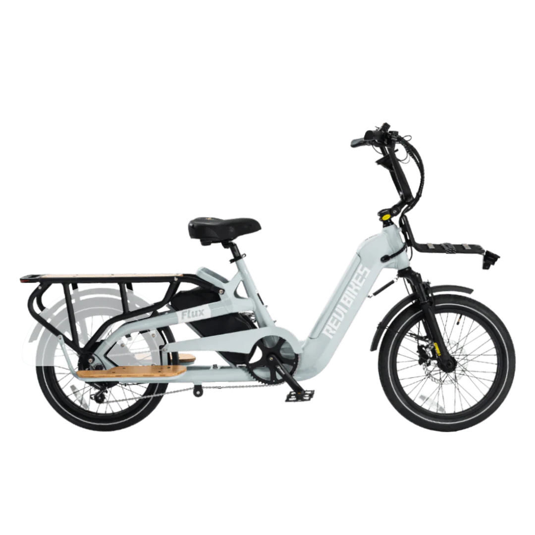 Revi Bikes Flux Electric Cargo Bike 48V, 750W/1200W Peak Motor, 440-lb load capacity, step-thru - 100% Financing Available!