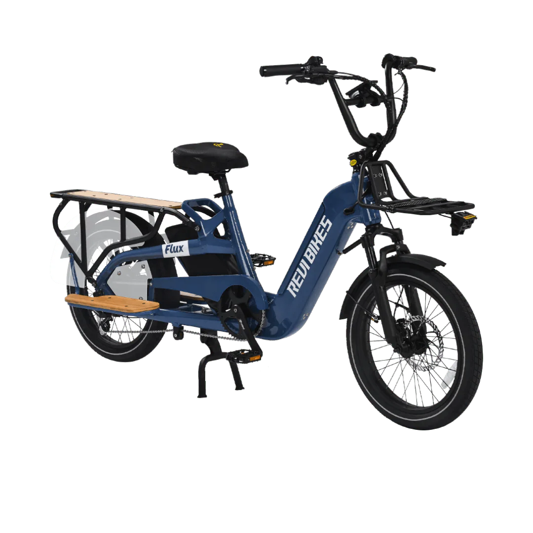 Revi Bikes Flux Electric Cargo Bike 48V, 750W/1200W Peak Motor, 440-lb load capacity, step-thru - 100% Financing Available!