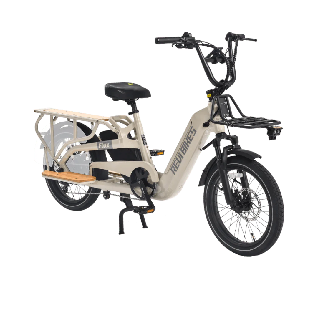 Revi Bikes Flux Electric Cargo Bike 48V, 750W/1200W Peak Motor, 440-lb load capacity, step-thru - 100% Financing Available!