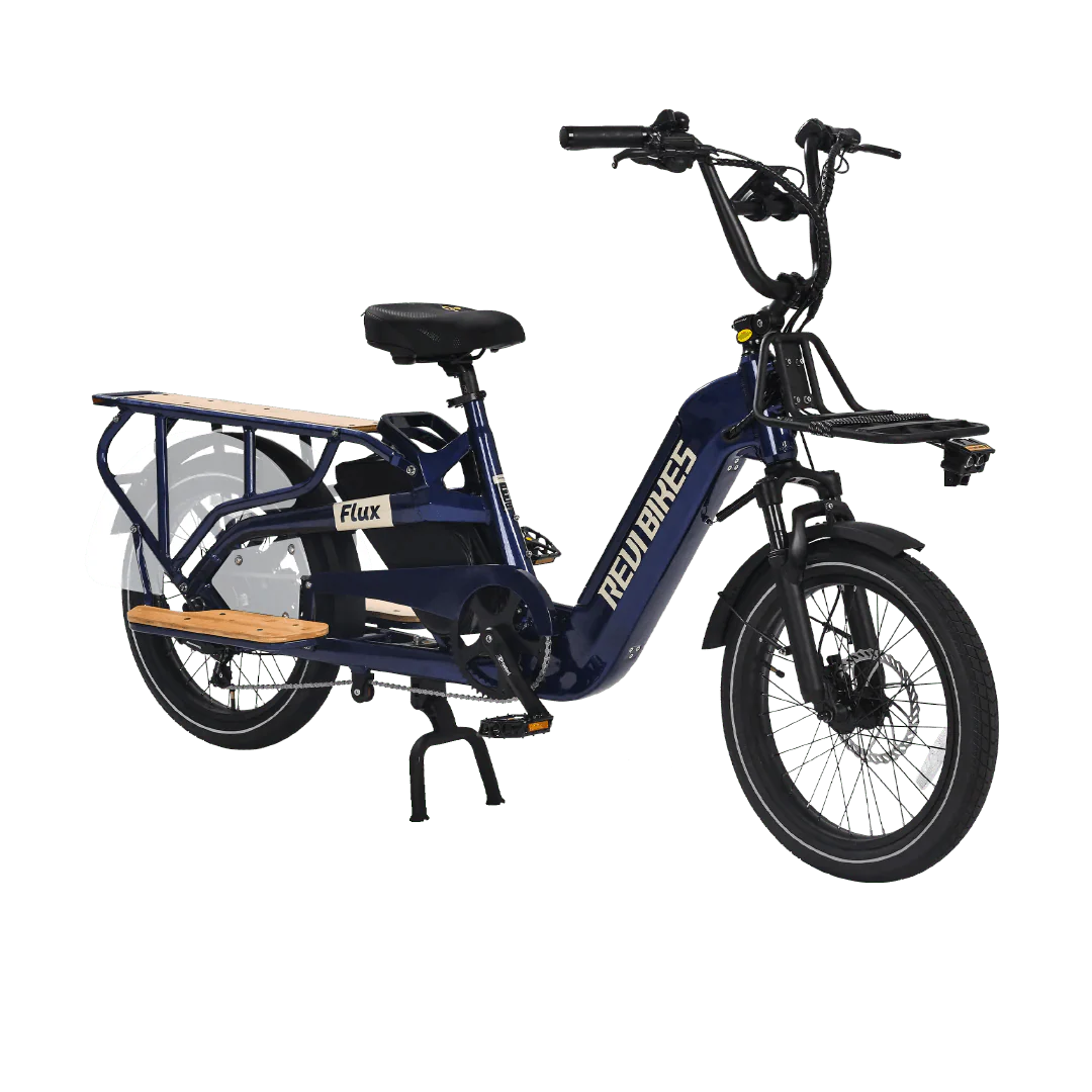 Revi Bikes Flux Electric Cargo Bike 48V, 750W/1200W Peak Motor, 440-lb load capacity, step-thru - 100% Financing Available!