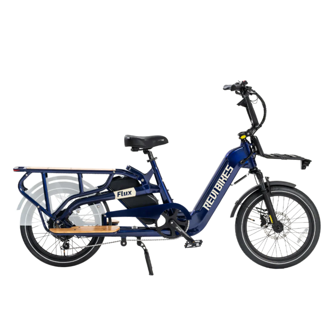 Revi Bikes Flux Electric Cargo Bike 48V, 750W/1200W Peak Motor, 440-lb load capacity, step-thru - 100% Financing Available!