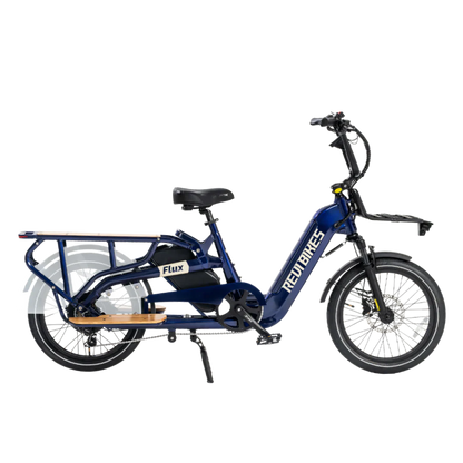 Revi Bikes Flux Electric Cargo Bike 48V, 750W/1200W Peak Motor, 440-lb load capacity, step-thru - 100% Financing Available!