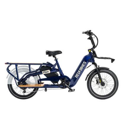 Revi Bikes Flux Electric Cargo Bike 48V, 750W/1200W Peak Motor, 440-lb load capacity, step-thru - 100% Financing Available!