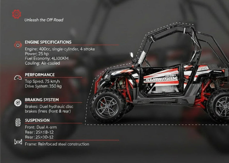 Predator 420cc Buggy off Road 2WD UTV - 02 Seater