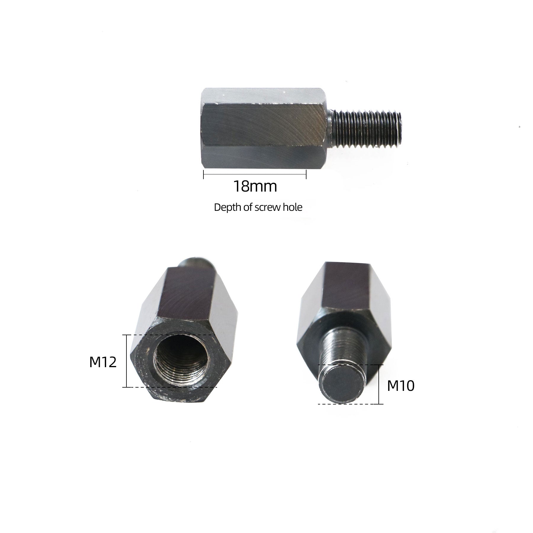 Eunorau | M12 to M10 Trailer Hitch Adapter Fit for Hub Motor Ebike | LT02-PORTBAR-M12M10