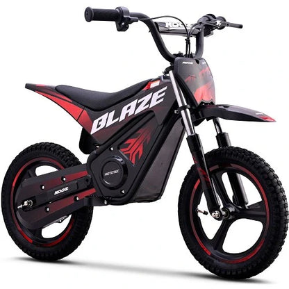 MotoTec 36V 350W (500W peak) Blaze Electric Dirt Bike, 5.2Ah, front and rear suspension, variable full twist throttle - 100% Financing Available!