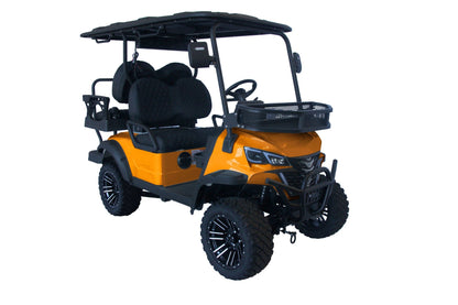 Trailmaster TBM X4, 48V Electric Golf Cart, Four Passenger, Electromagnetic Braking, Custom Rims, Lifted, Ground Effects LED lights, 10.5 LED Display, 48 Mile range, High/Low Trans
