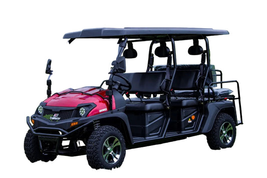 Taurus 80ED GV 6 seat, 72 volt, Rear seat flips over for storage, extended roof, McPherson Strut suspension