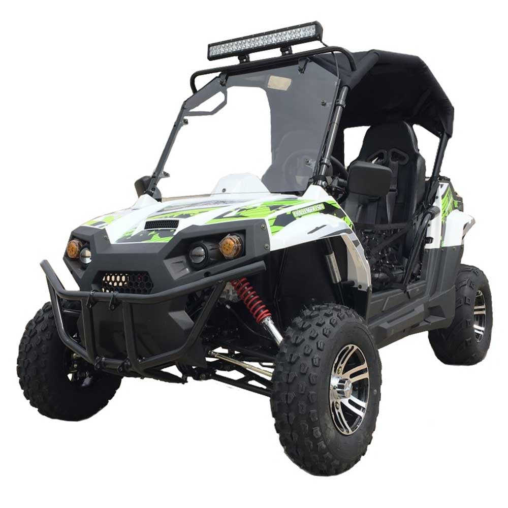 TrailMaster Challenger 200EX EFI UTV Deluxe, Windshield, Push Bar, Chrome Rims, Light bar included