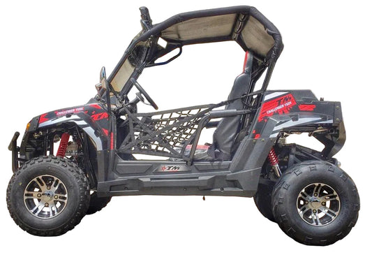 TrailMaster Challenger 200X UTV / Go kart Youth and Adult  adjustable Steering Wheel and Seat, Wind Shield, Light Bar