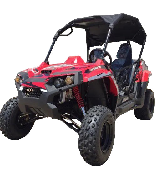 Trailmaster Challenger 300E EFI UTV / side-by-side, 52 Inch Wide, High Back Seats, CVT trans, Intergrated Hitch, Cargo Area, Bimini Top