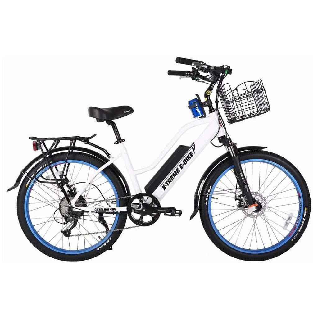 X-Treme Catalina Beach Cruiser 48V 500W Hub Motor Step-Through Electric Cruiser Bike - 100% Financing Available!