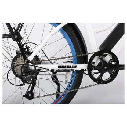 X-Treme Catalina Beach Cruiser 48V 500W Hub Motor Step-Through Electric Cruiser Bike - 100% Financing Available!