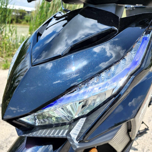 200cc 4 Stroke EFI Gas Moped Scooter W/ LED Lights - ZINGER 200 BLACK