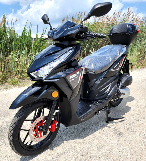 GSI - 200cc 4 Stroke EFI Gas Moped Scooter Fully Assembled W/ LED Lights - ZINGER 200
