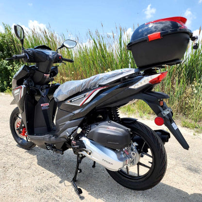 200cc 4 Stroke EFI Gas Moped Scooter W/ LED Lights - ZINGER 200 BLACK